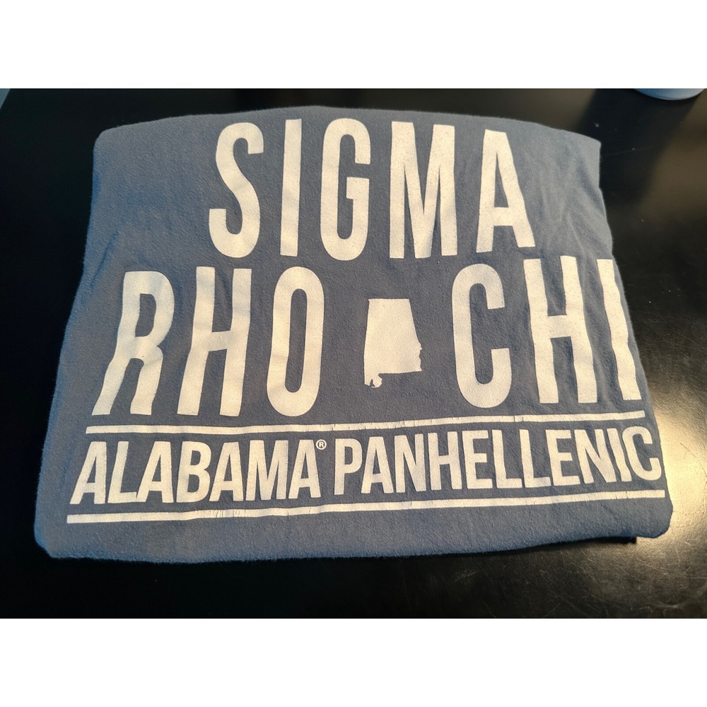 Sigma Rho Chi Sorority Alabama Panhellenic Tee Shirt Bella Canvas Blue Large